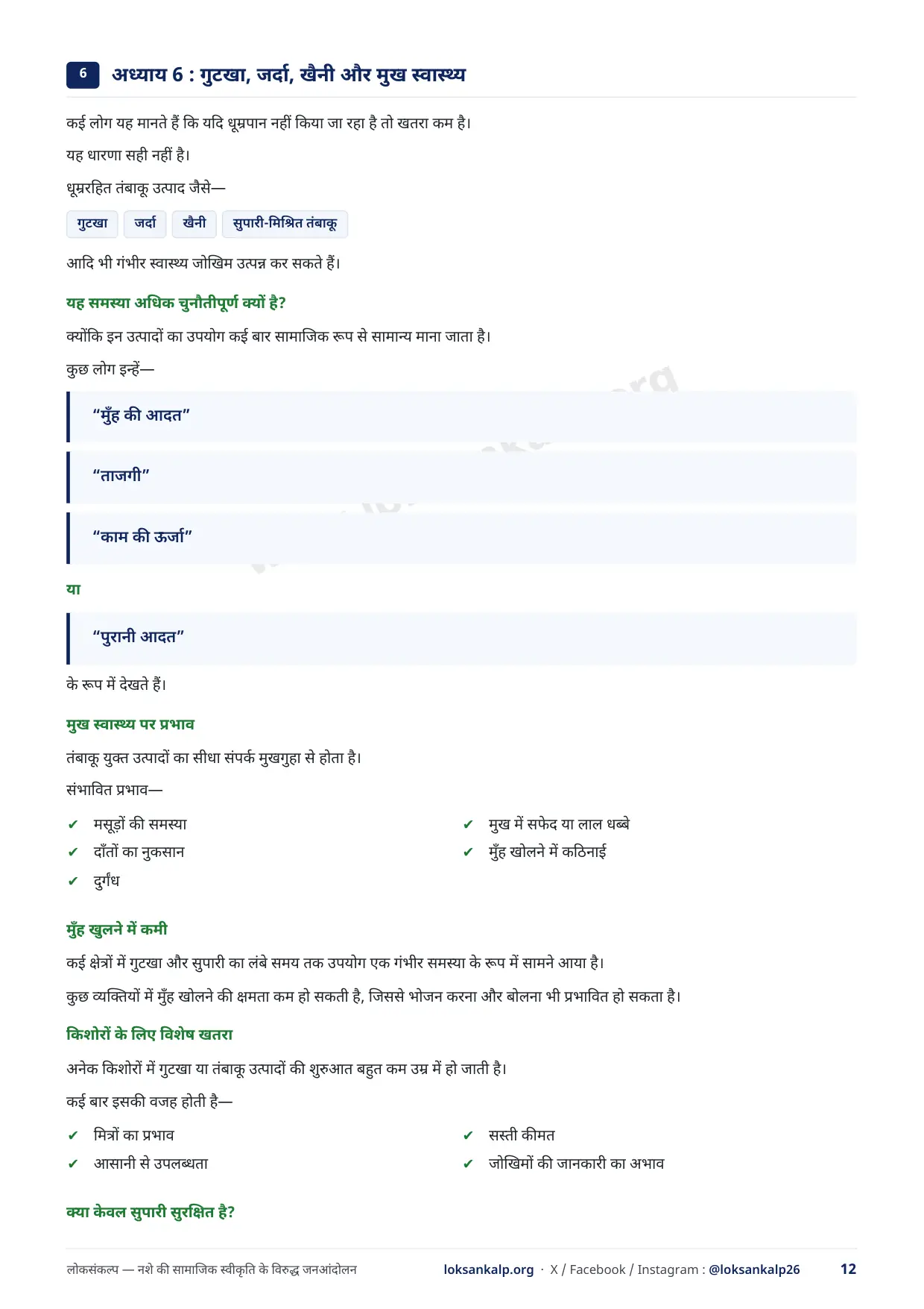पुस्तिका का पृष्ठ 12