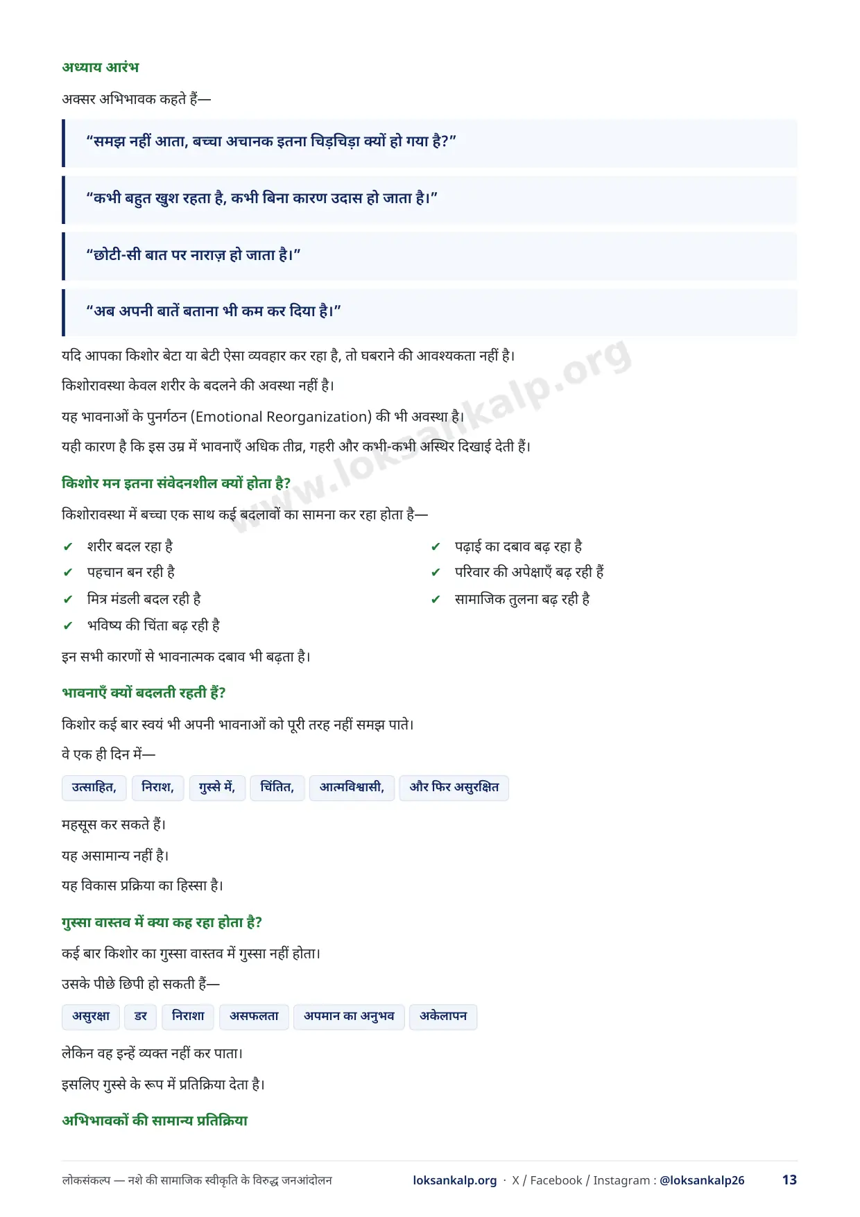 पुस्तिका का पृष्ठ 13
